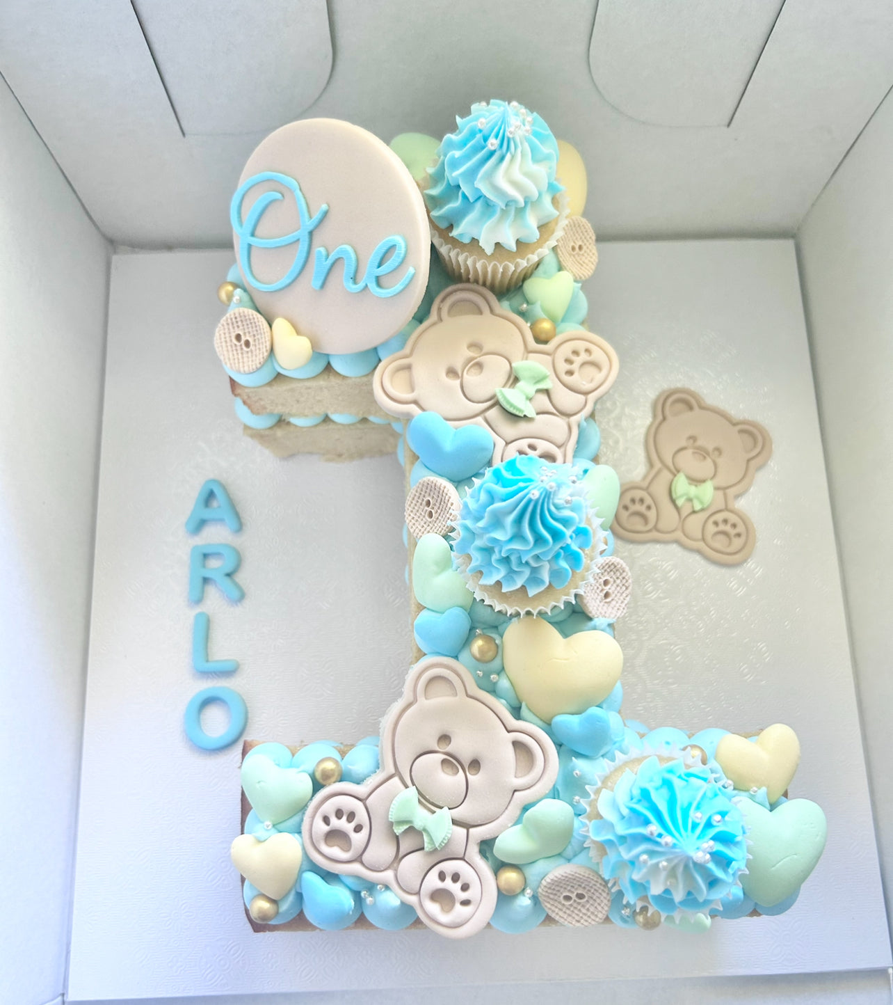 Teddy Bear Single Number Cake