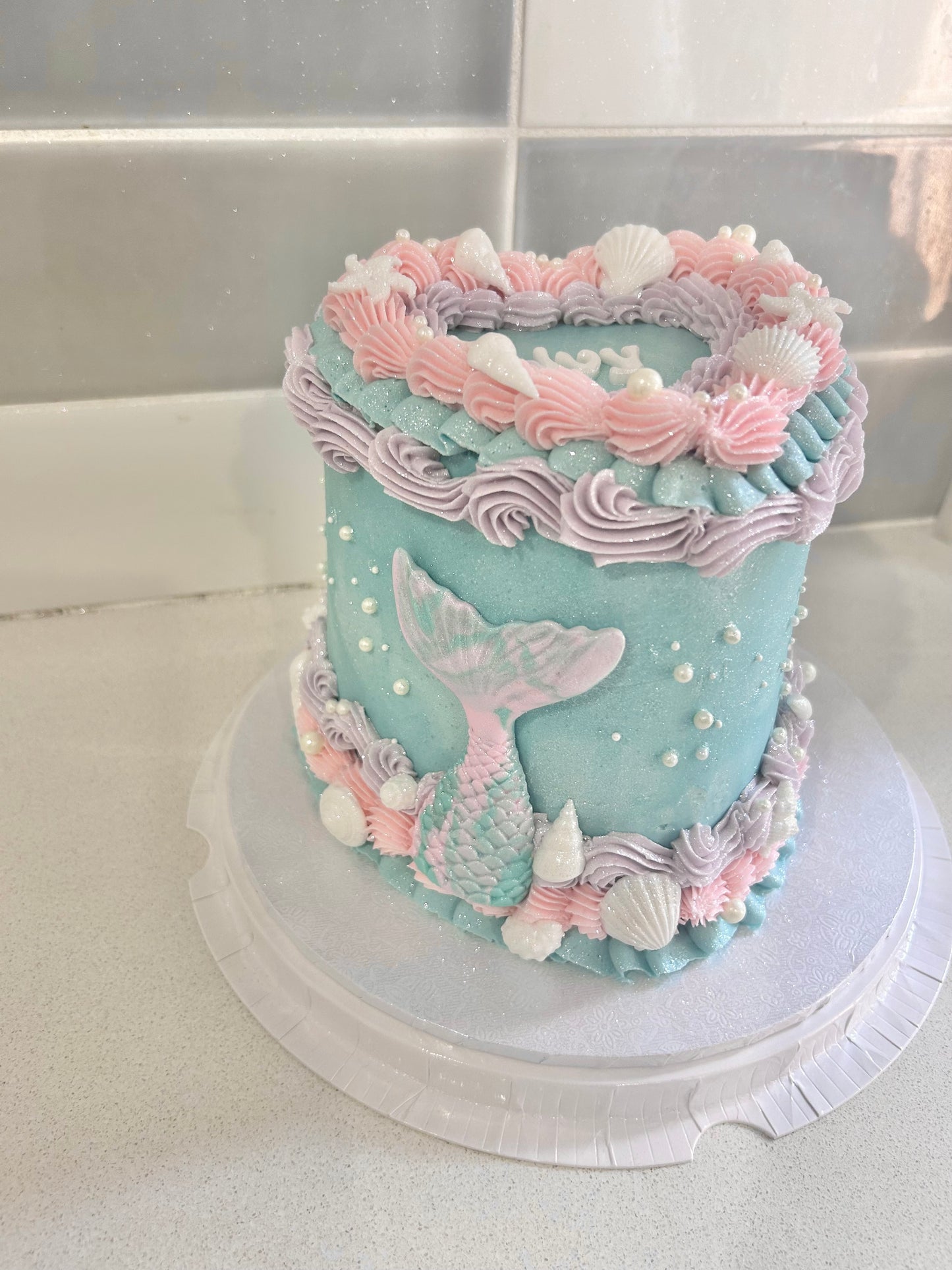 Mermaid Lambeth Heart Cake