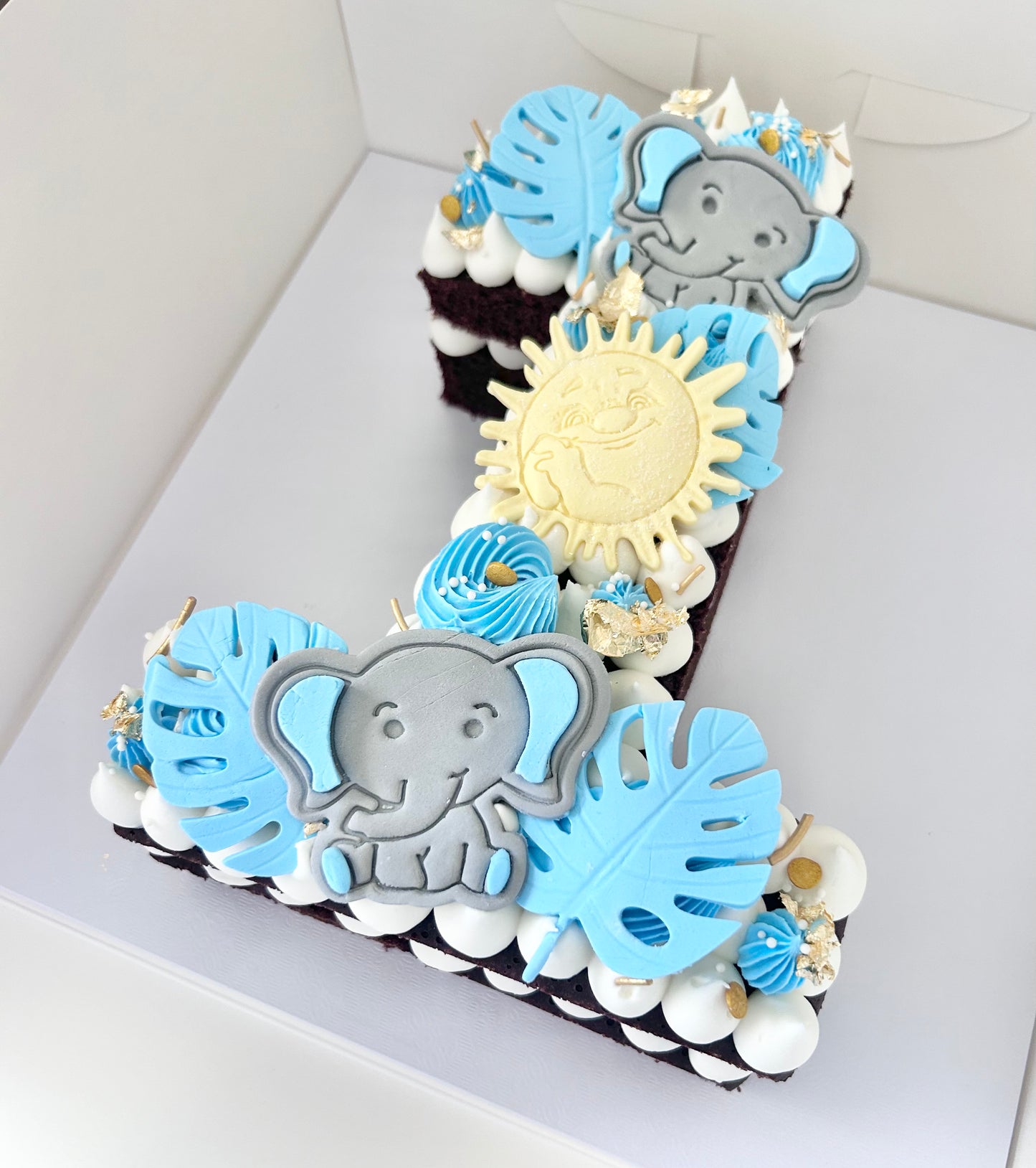 Sunny Elephant Single Number Cake