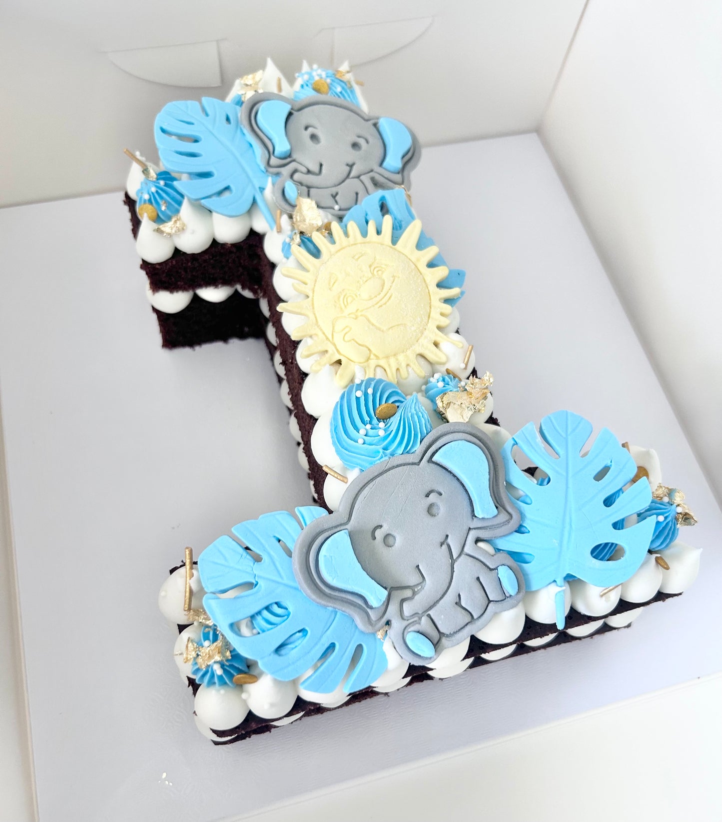 Sunny Elephant Single Number Cake