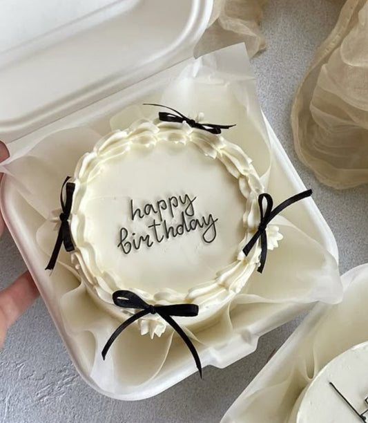 White + Black Mini Bento Cake